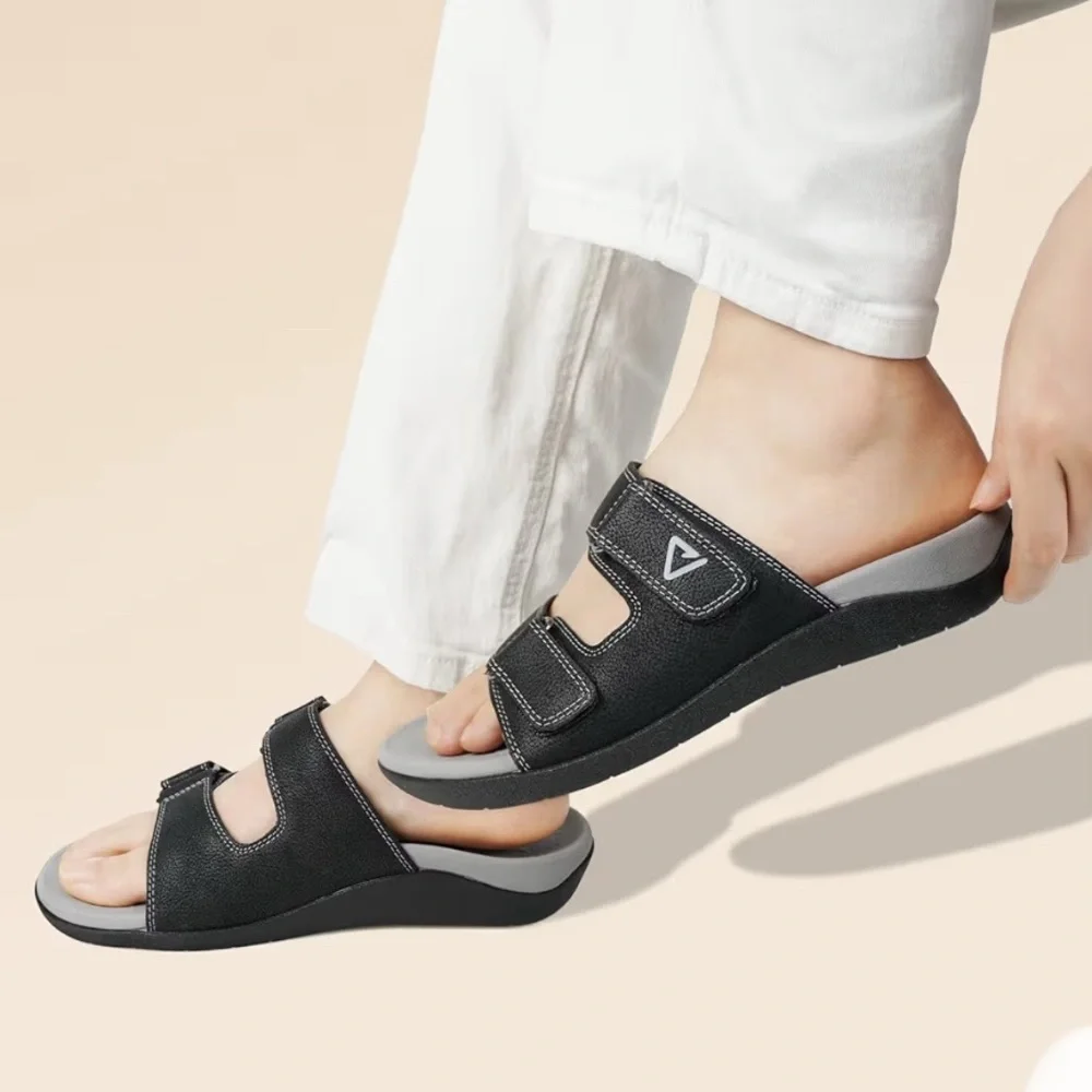 V Step Orthopedic Slides Womens Size 10 Mens 9 Black Adjustable Arch Support New